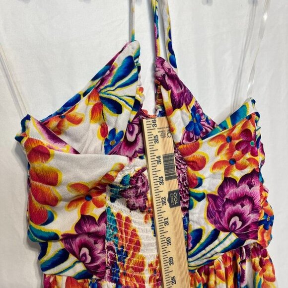 La Blanca Paradiso Halter Midi Cover-Up Sundress M Floral Pockets - Picture 16 of 16